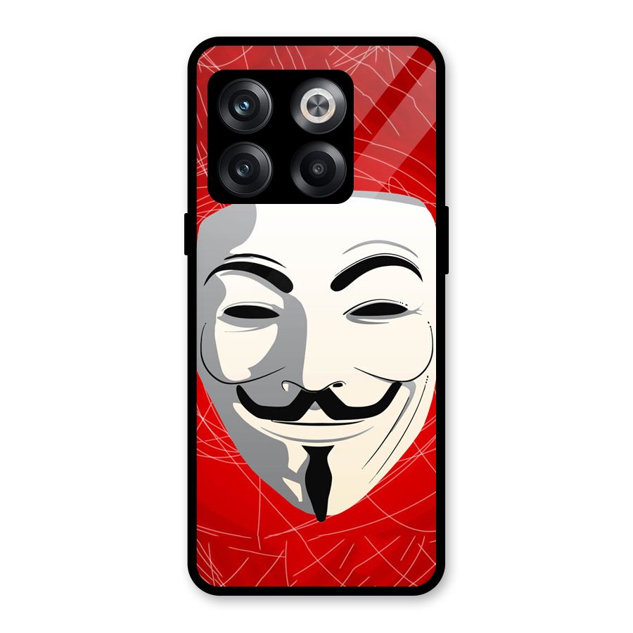 Anonymous Mask Abstract  Glass Back Case for OnePlus 10T