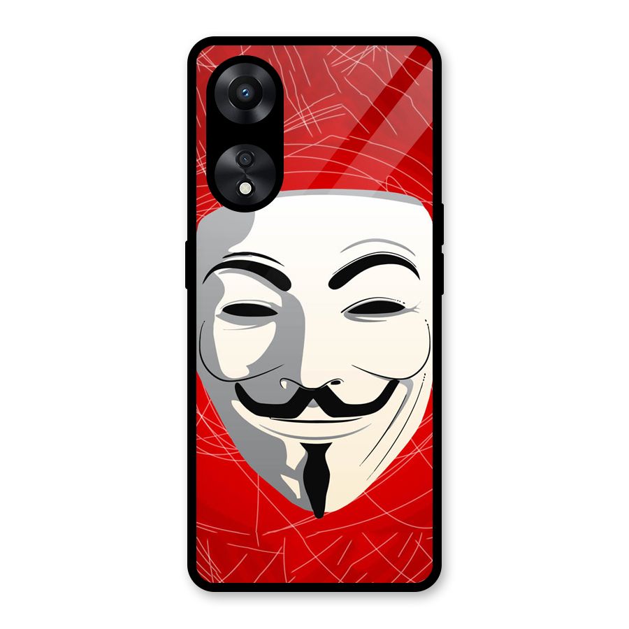 Anonymous Mask Abstract  Glass Back Case for Oppo A78