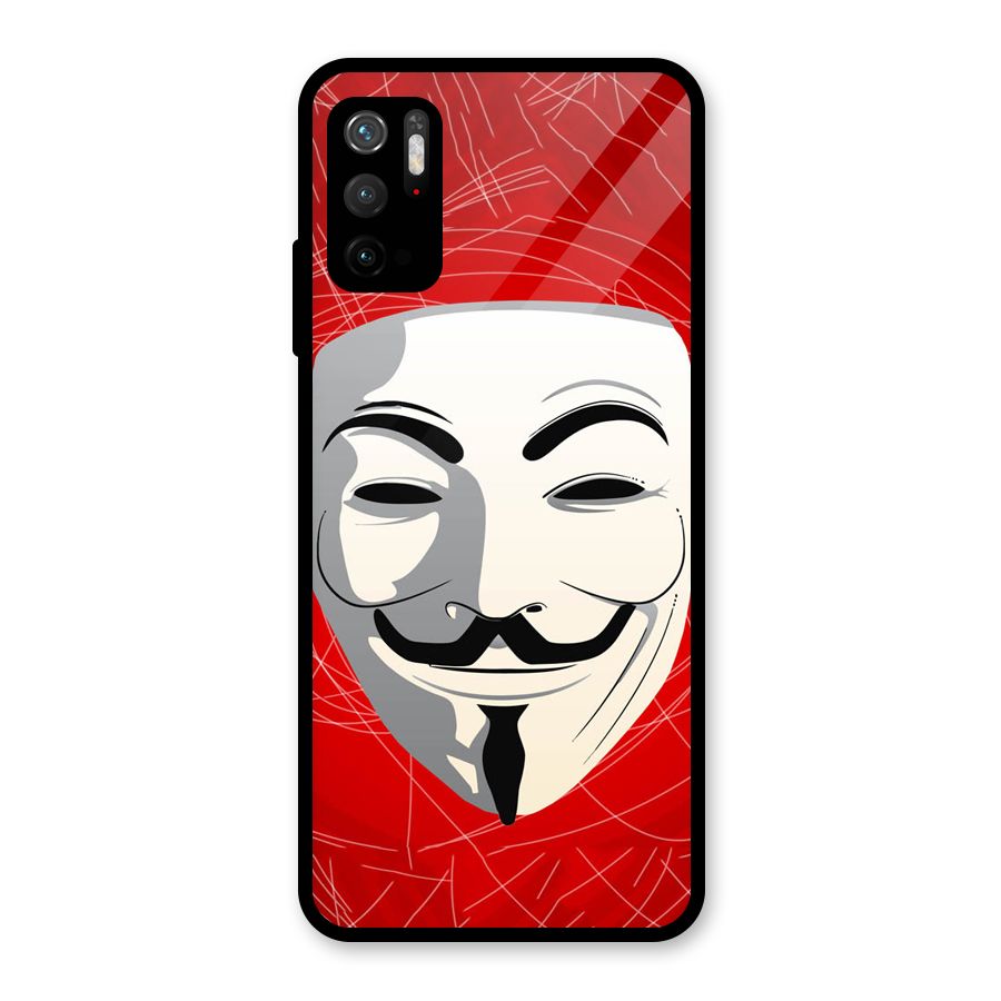 Anonymous Mask Abstract  Glass Back Case for Poco M3 Pro 5G