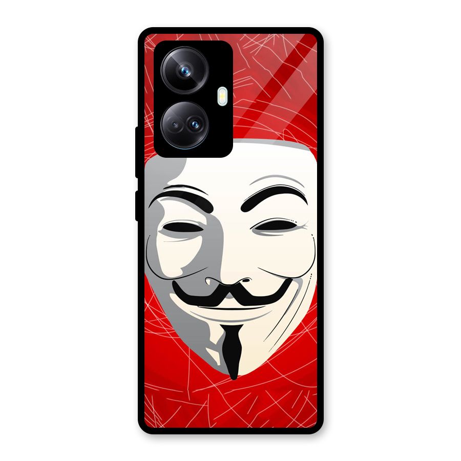 Anonymous Mask Abstract  Glass Back Case for Realme 10 Pro Plus