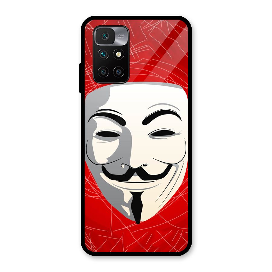 Anonymous Mask Abstract  Glass Back Case for Redmi 10 Prime