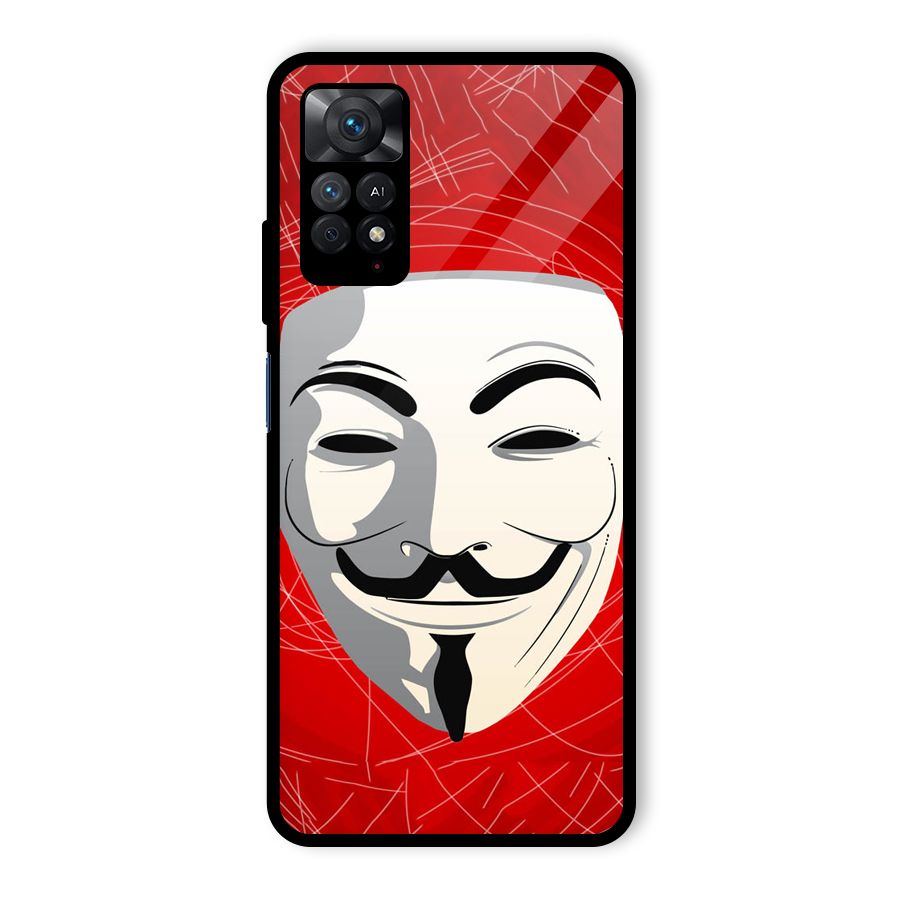 Anonymous Mask Abstract  Glass Back Case for Redmi Note 11 Pro