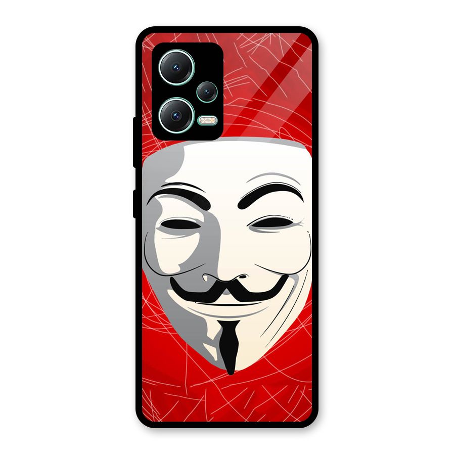 Anonymous Mask Abstract  Glass Back Case for Redmi Note 12 5G
