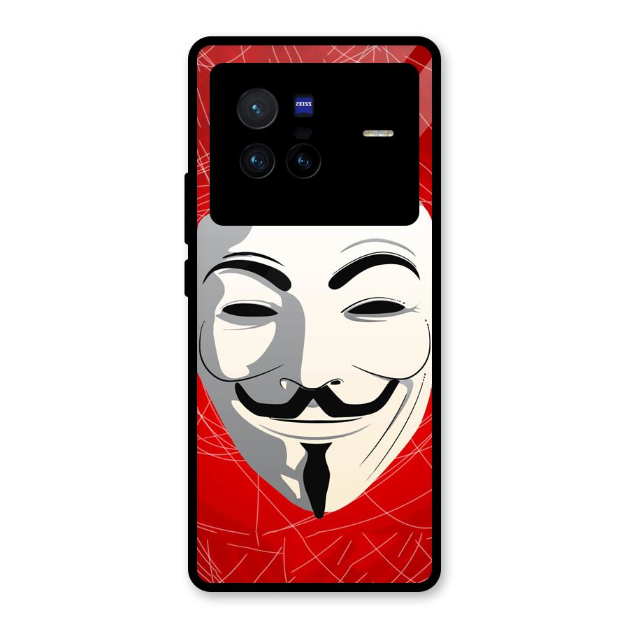 Anonymous Mask Abstract  Glass Back Case for Vivo X80