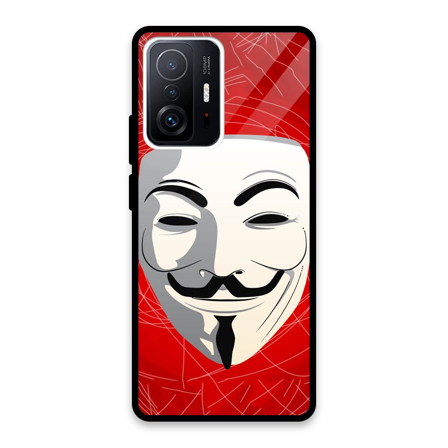 Anonymous Mask Abstract  Glass Back Case for Xiaomi 11T Pro