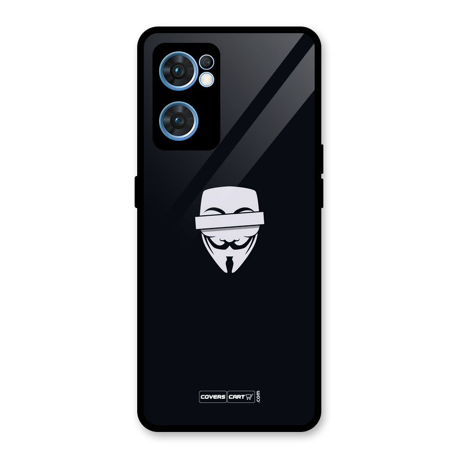 Anonymous Mask Glass Back Case for Oppo Reno7 5G