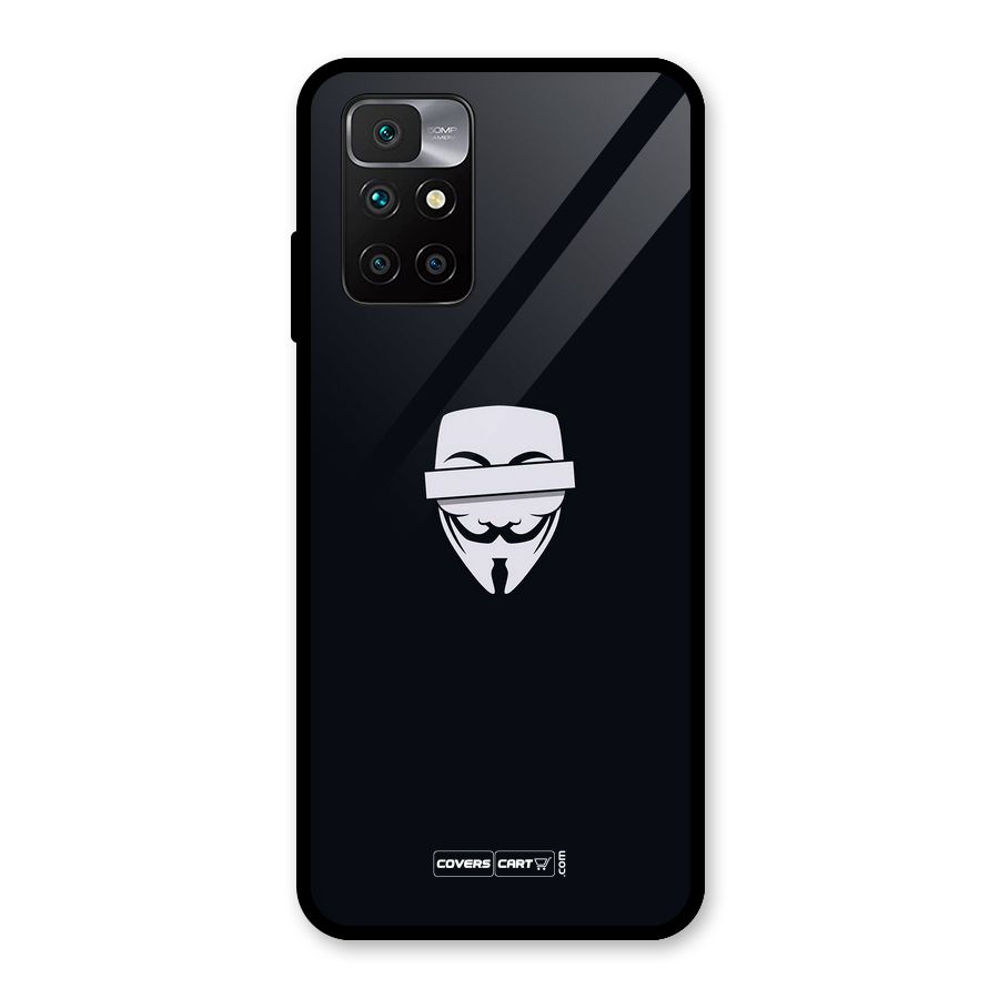 Anonymous Mask Glass Back Case for Redmi 10 Prime