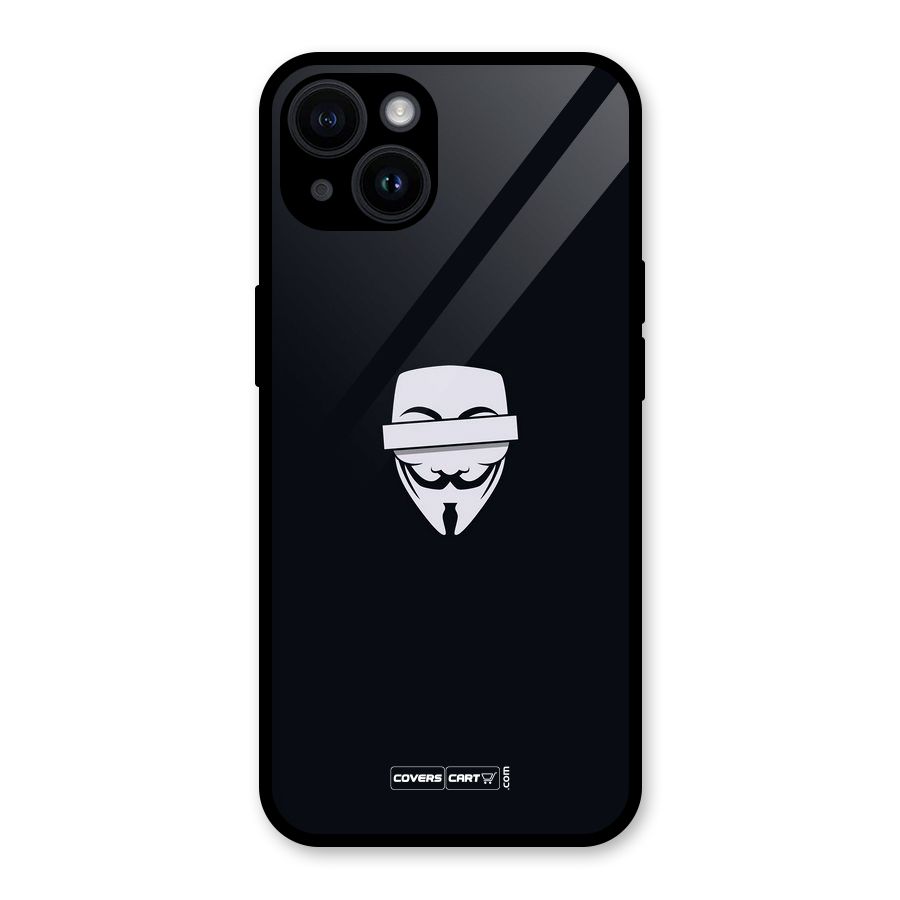 Anonymous Mask Glass Back Case for iPhone 14