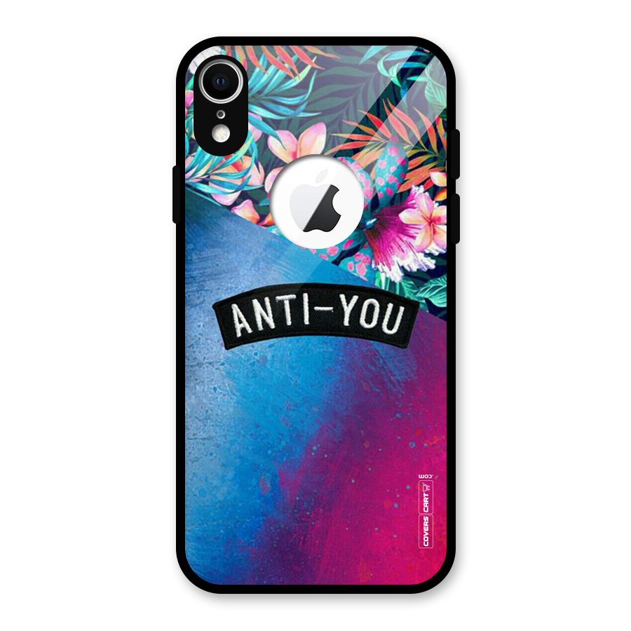Anti You Glass Back Case for iPhone XR Logo Cut