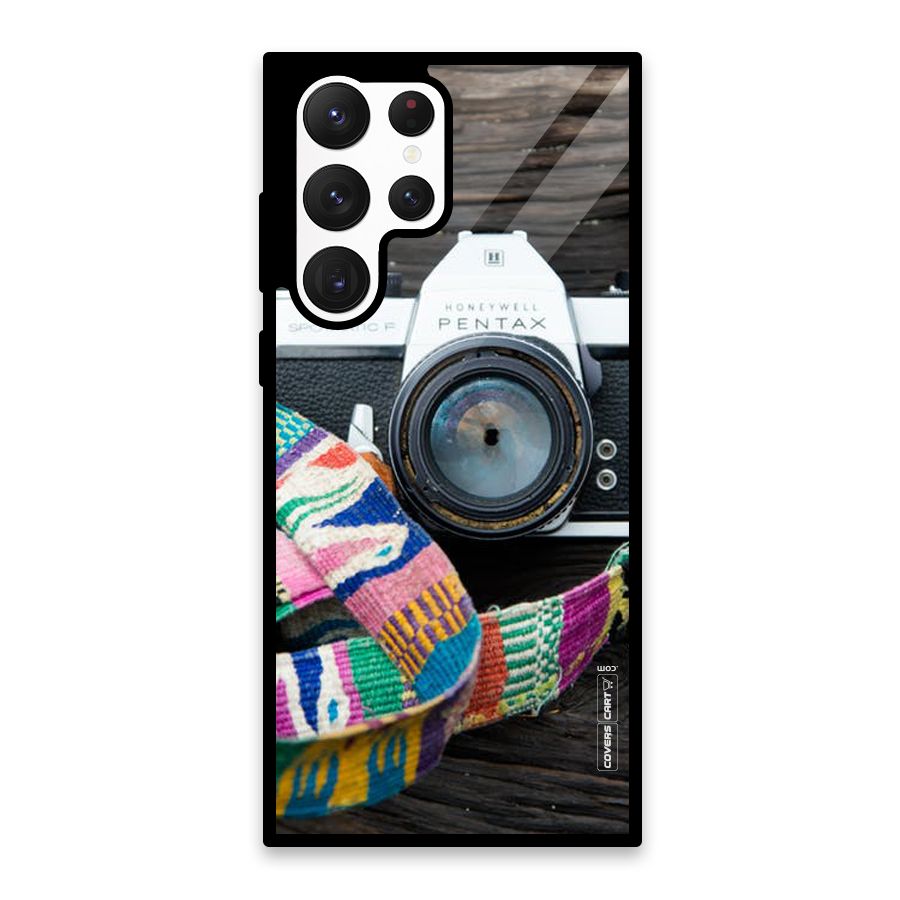 Antique Camera Glass Back Case for Galaxy S22 Ultra 5G