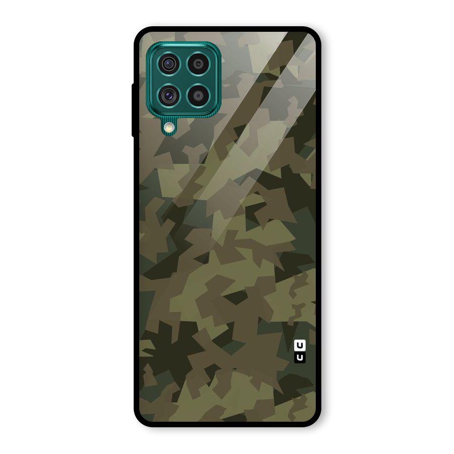 Army Abstract Glass Back Case for Galaxy F62