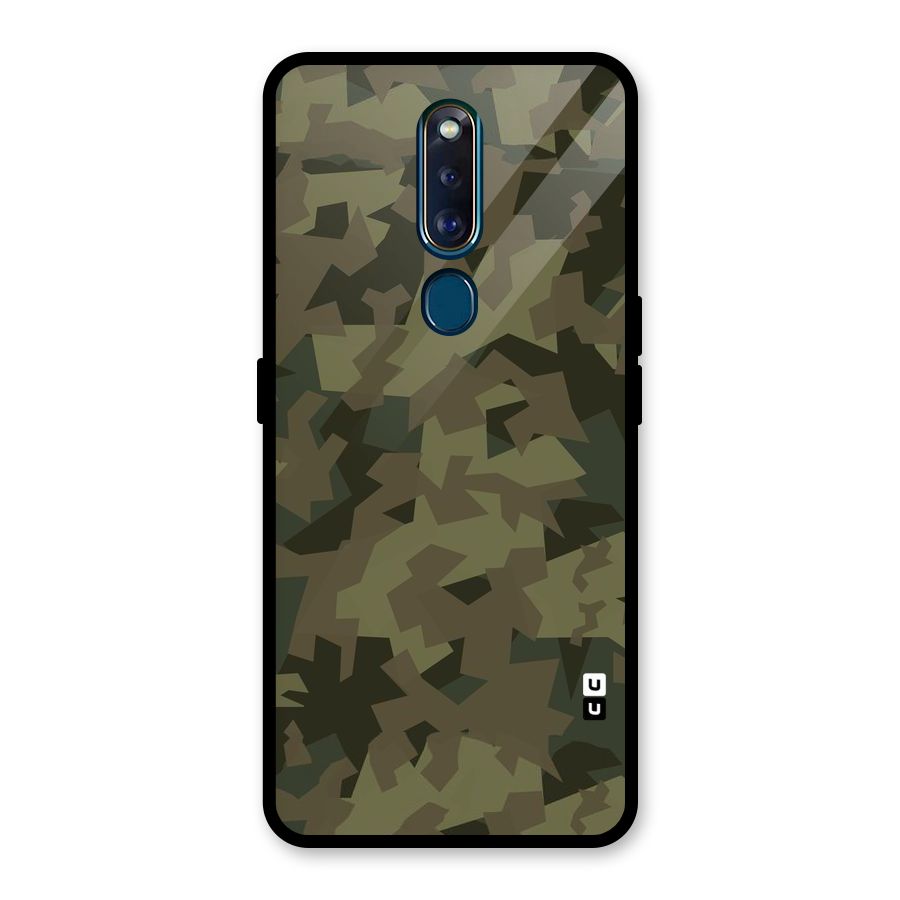 Army Abstract Glass Back Case for Oppo F11 Pro