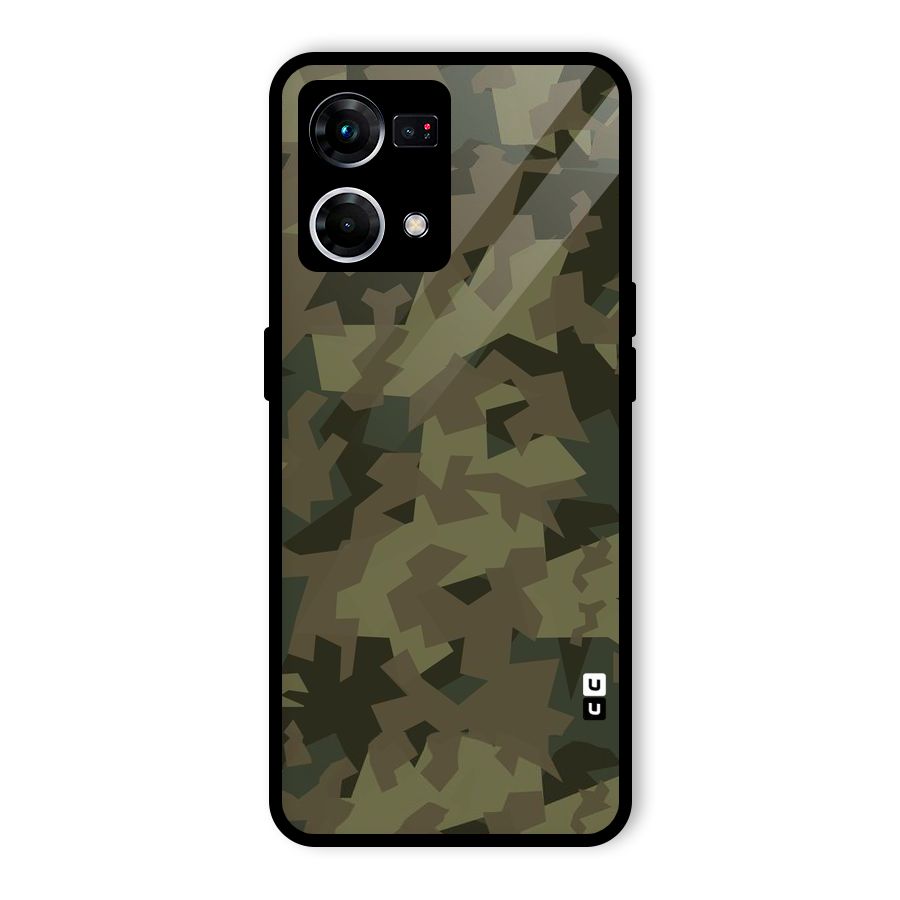 Army Abstract Glass Back Case for Oppo F21 Pro 5G