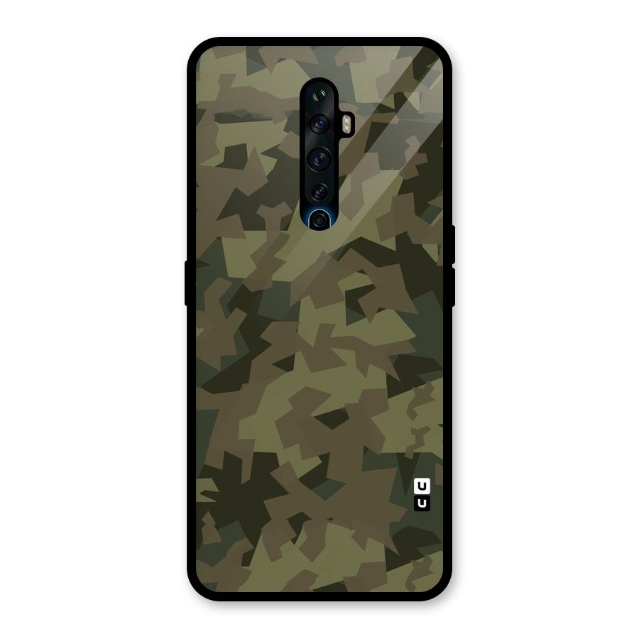 Army Abstract Glass Back Case for Oppo Reno2 F