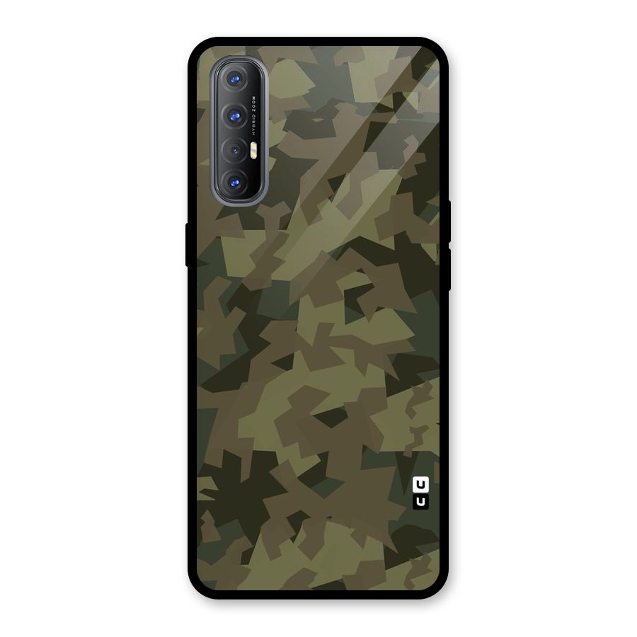 Army Abstract Glass Back Case for Oppo Reno3 Pro