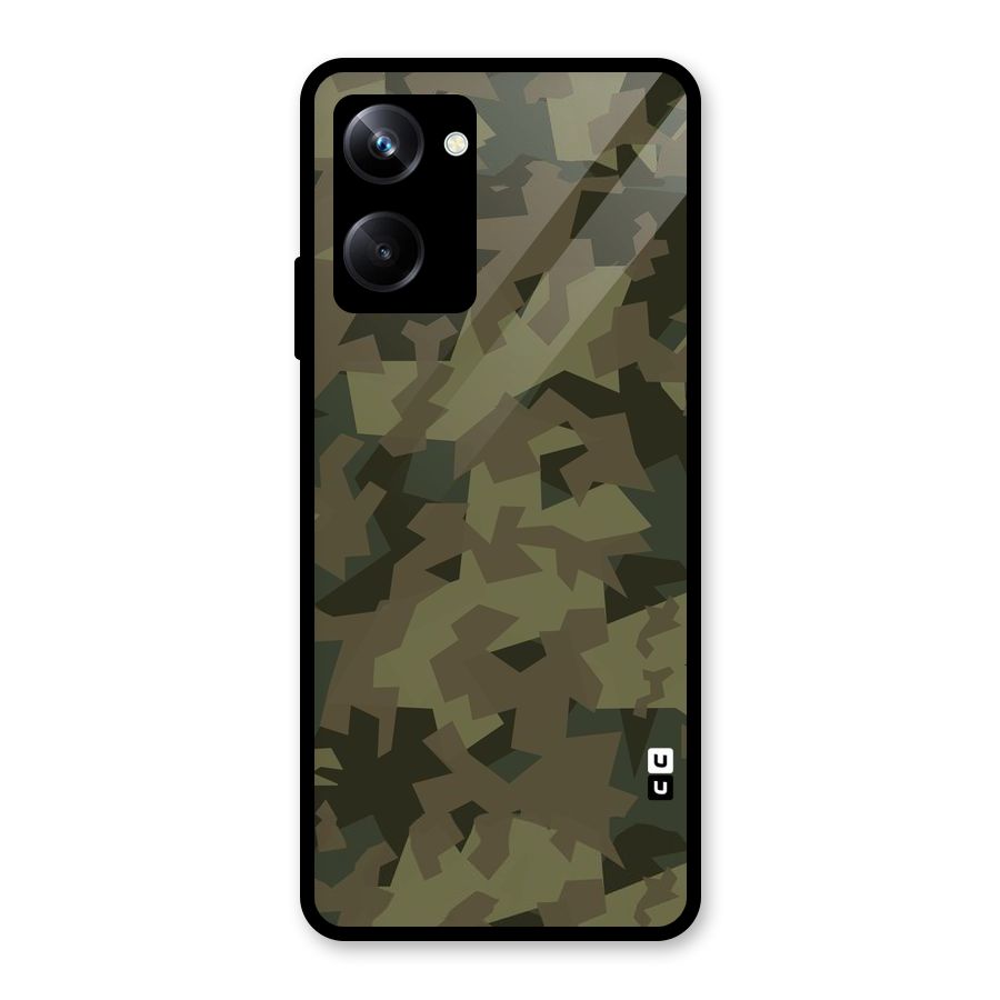 Army Abstract Glass Back Case for Realme 10 Pro