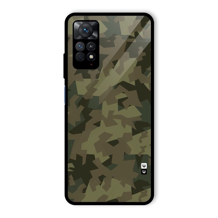 Army Abstract Glass Back Case for Redmi Note 11 Pro