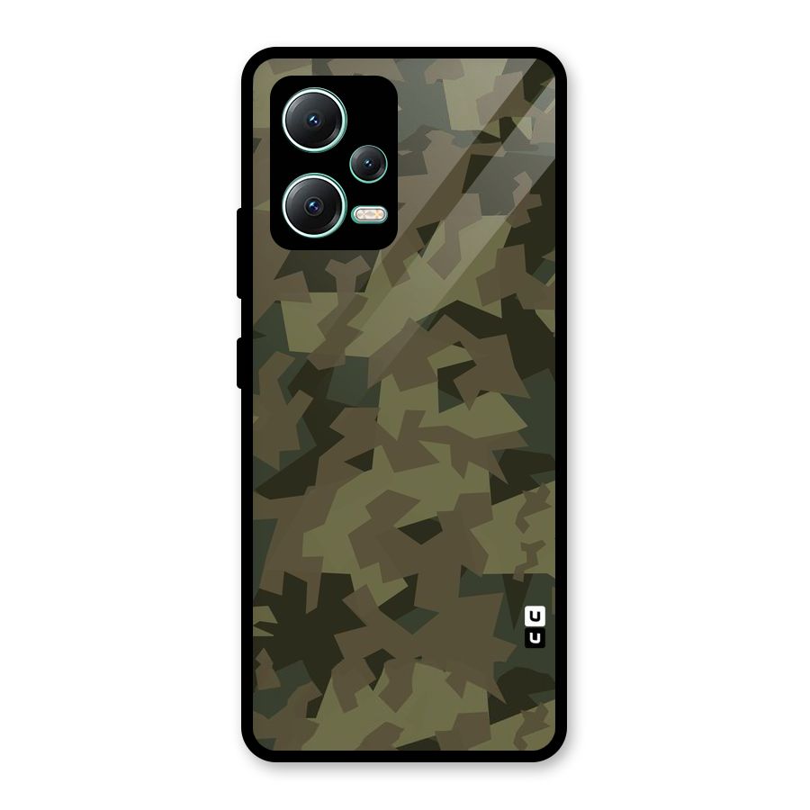 Army Abstract Glass Back Case for Redmi Note 12 5G