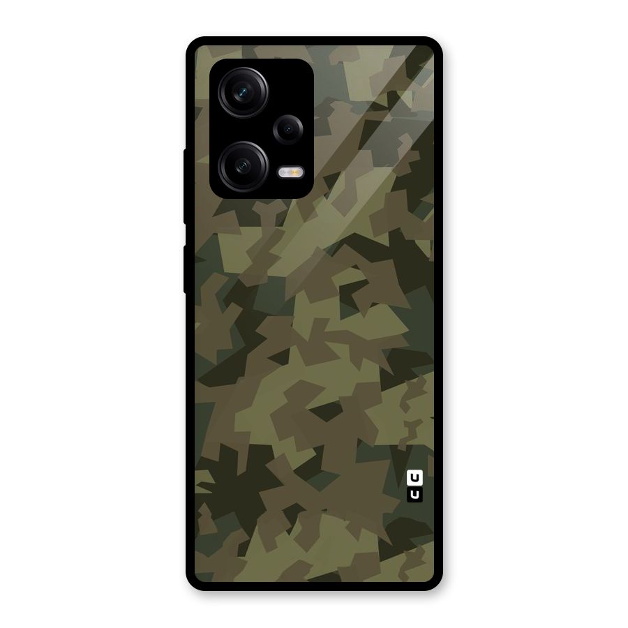 Army Abstract Glass Back Case for Redmi Note 12 Pro