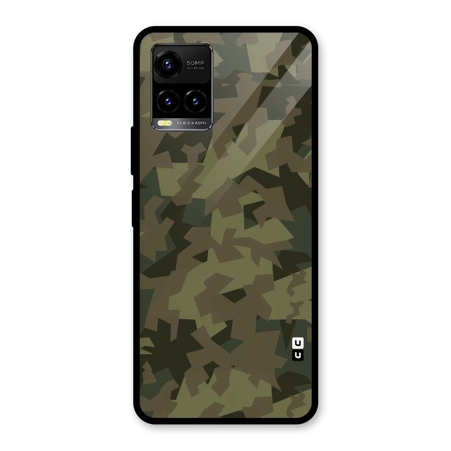 Army Abstract Glass Back Case for Vivo Y21A