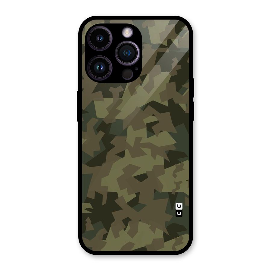 Army Abstract Glass Back Case for iPhone 14 Pro Max