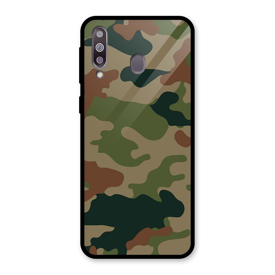 Army Camouflage Glass Back Case for Galaxy M30