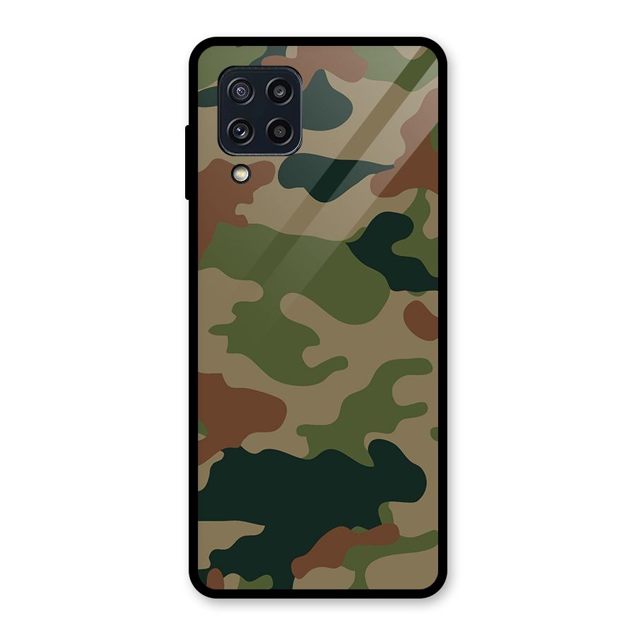 Army Camouflage Glass Back Case for Galaxy M32