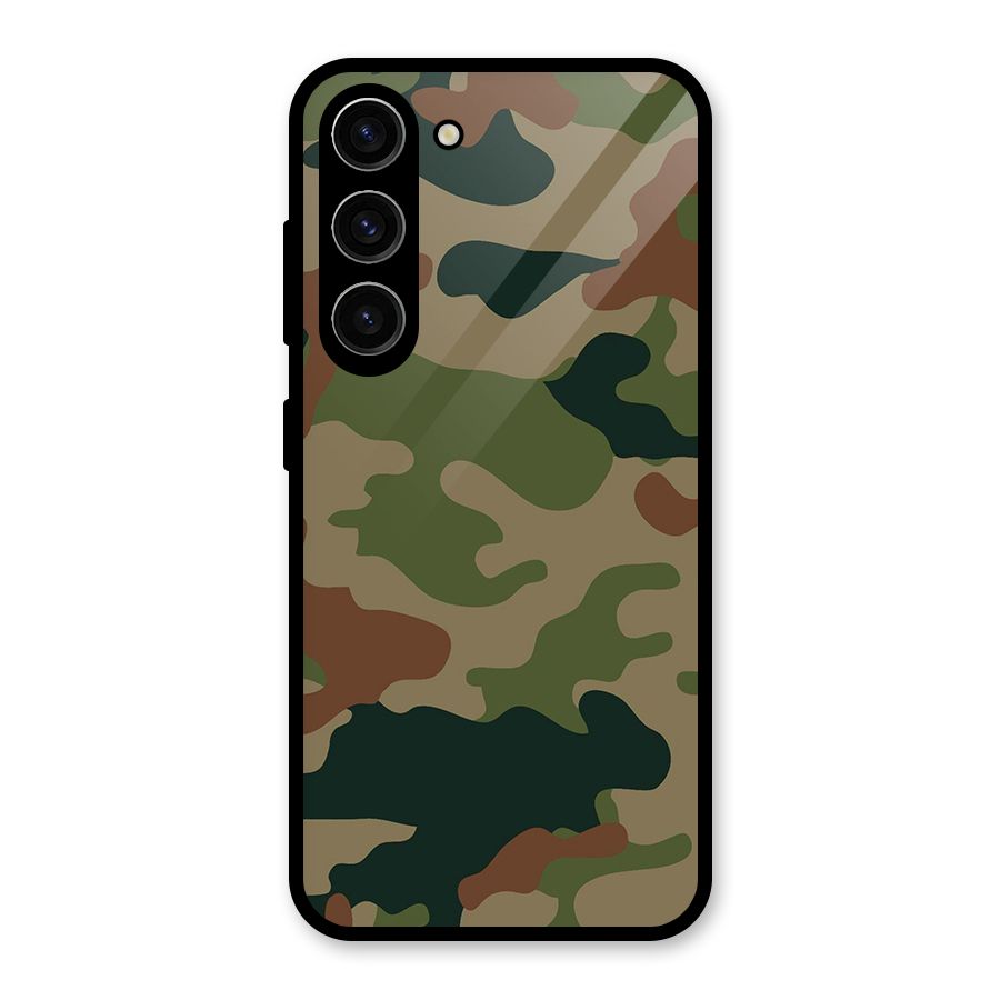 Army Camouflage Glass Back Case for Galaxy S23