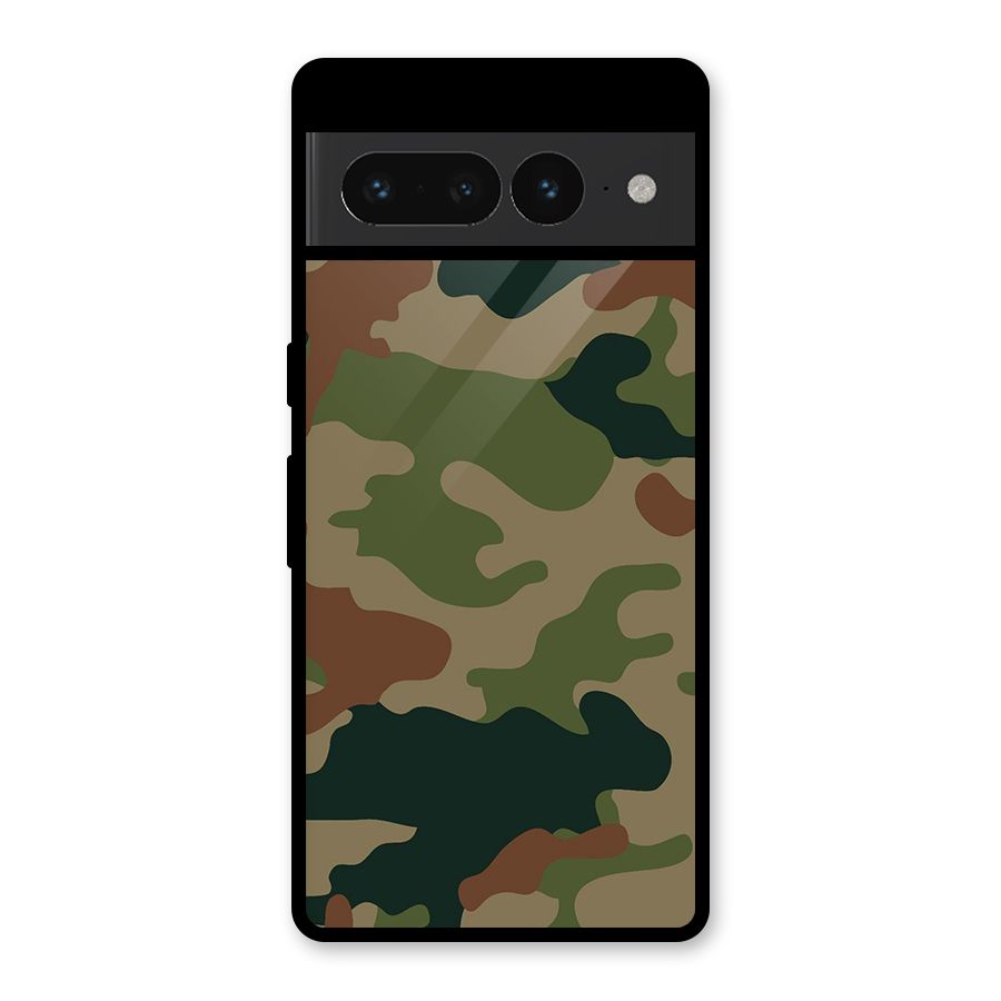 Army Camouflage Glass Back Case for Google Pixel 7 Pro