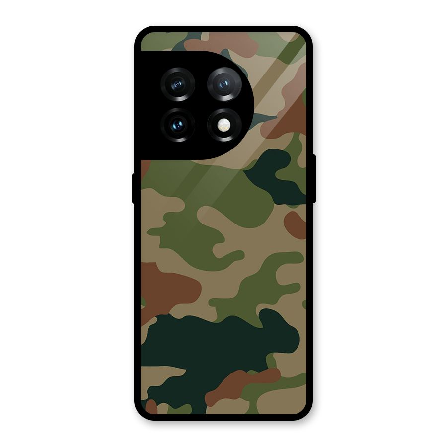 Army Camouflage Glass Back Case for OnePlus 11