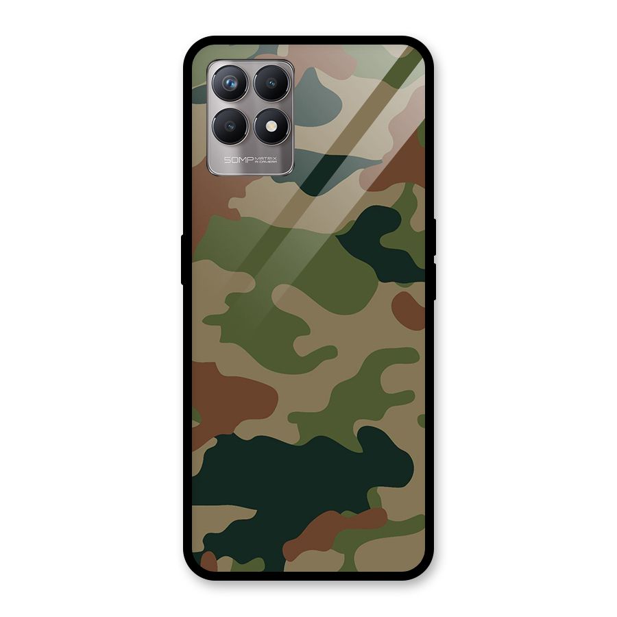 Army Camouflage Glass Back Case for Realme Narzo 50
