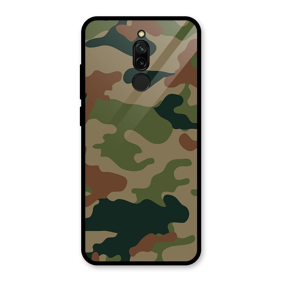 Army Camouflage Glass Back Case for Redmi 8