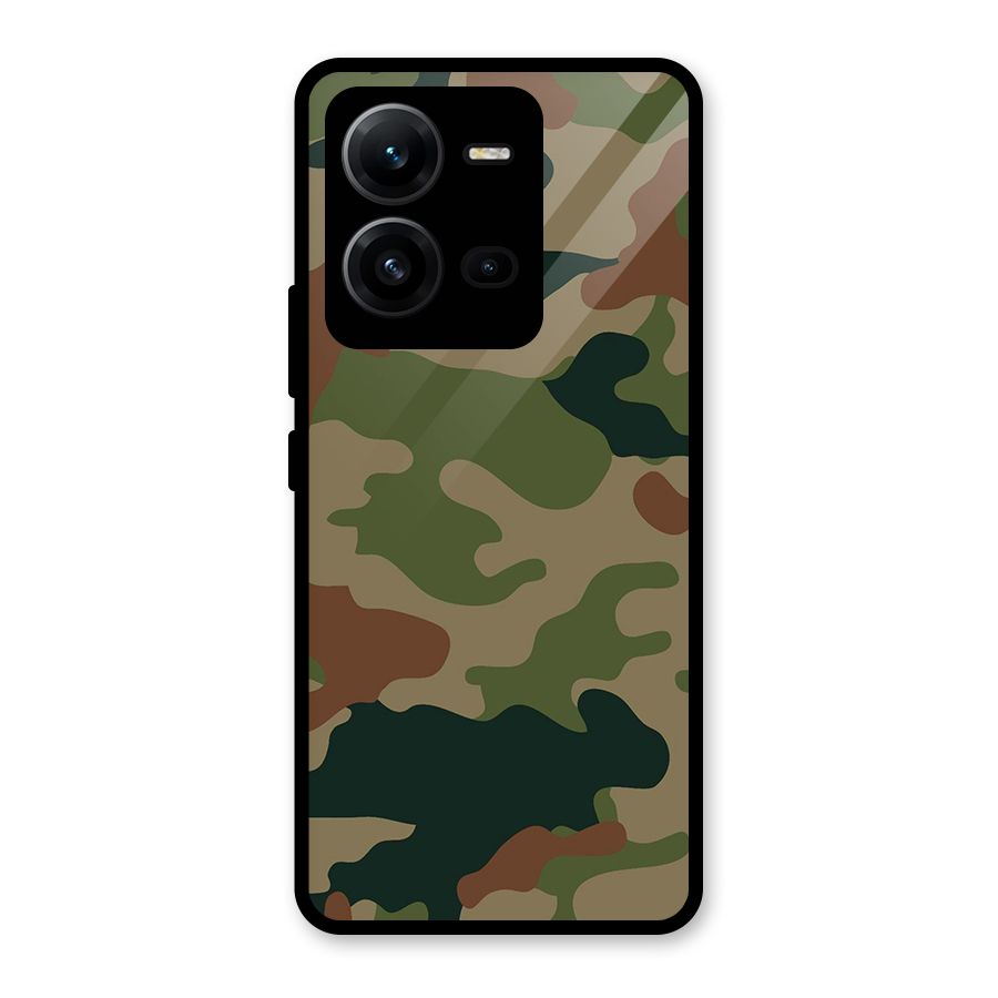 Army Camouflage Glass Back Case for Vivo V25