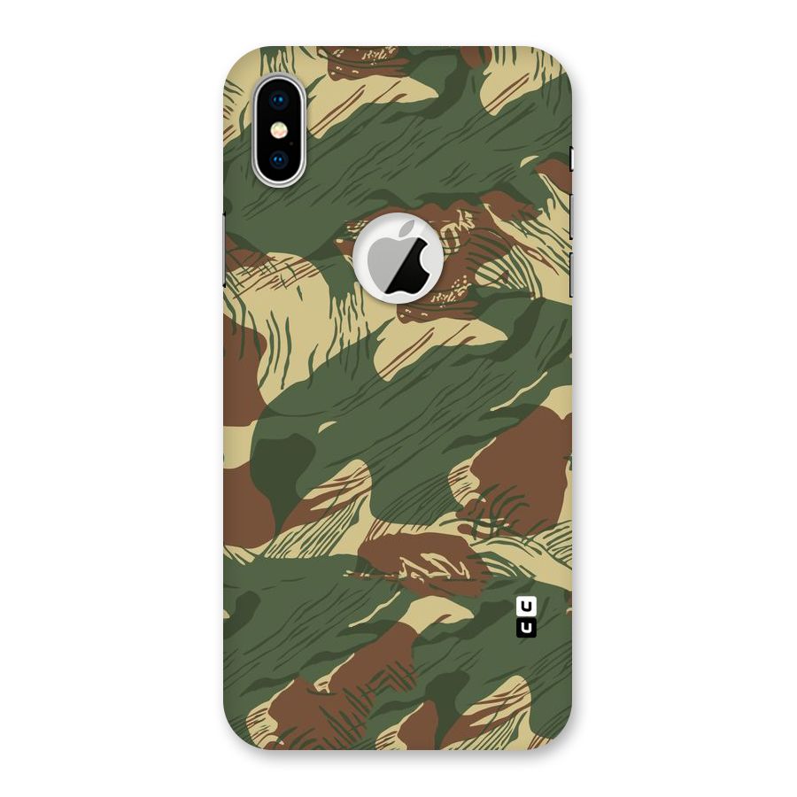 Army Design Back Case for iPhone X Logo Cut