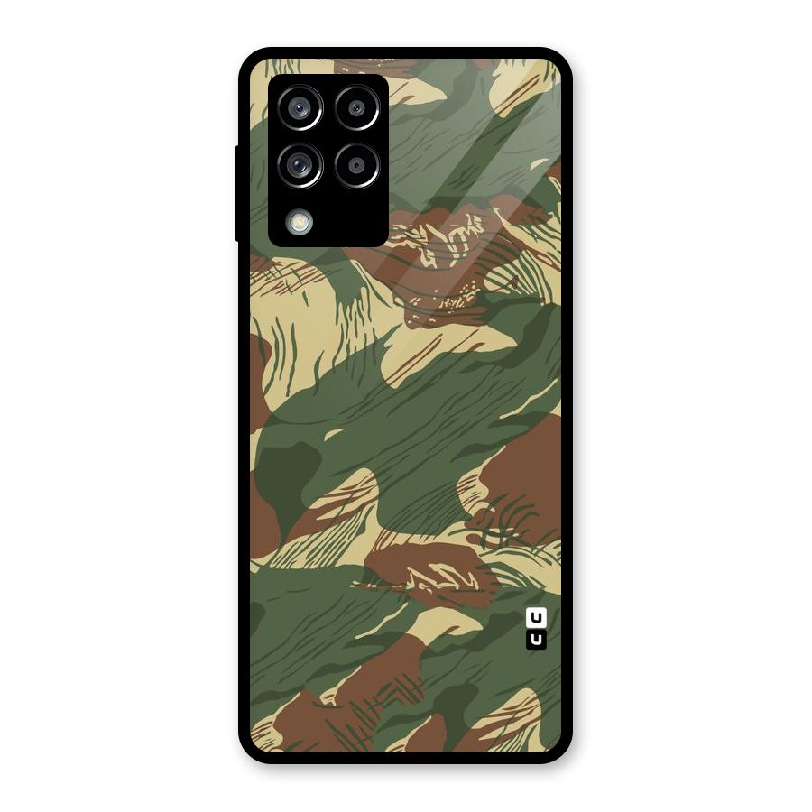 Army Design Glass Back Case for Galaxy M53 5G