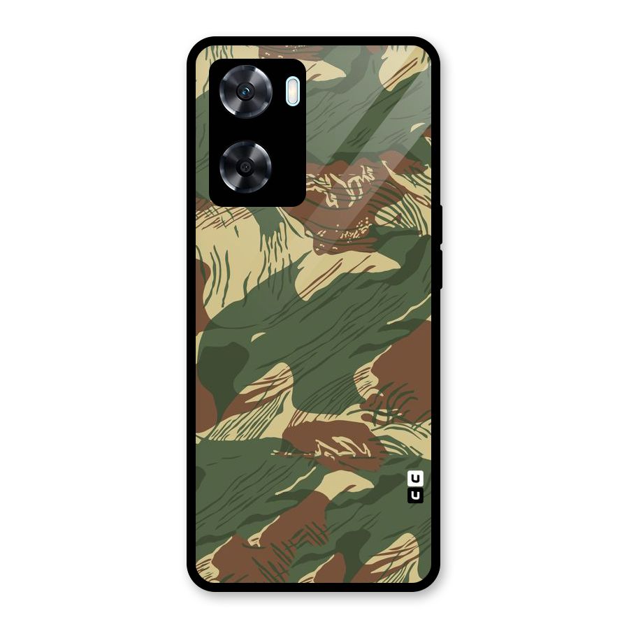 Army Design Glass Back Case for Oppo A77