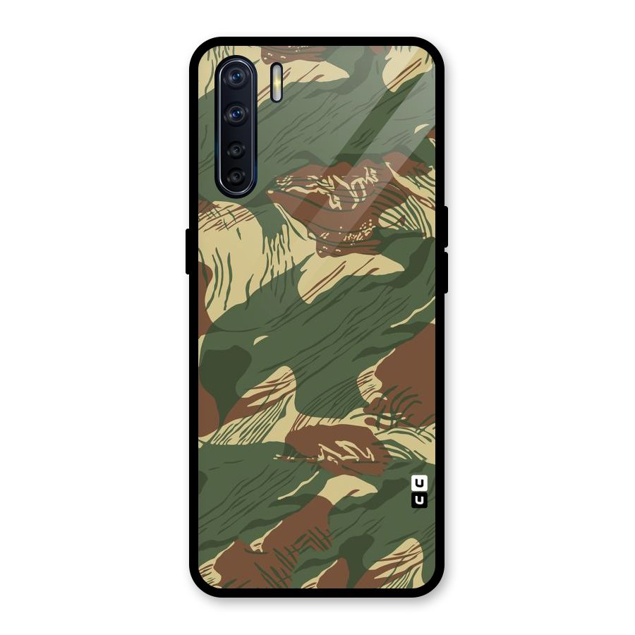 Army Design Glass Back Case for Oppo F15