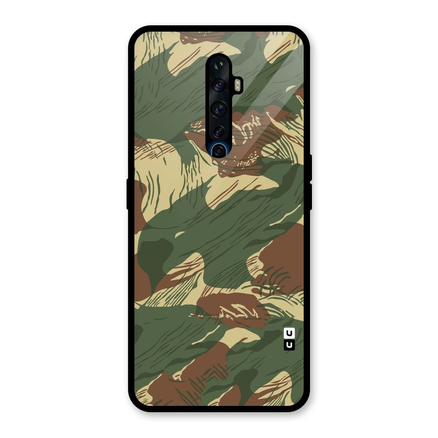 Army Design Glass Back Case for Oppo Reno2 Z