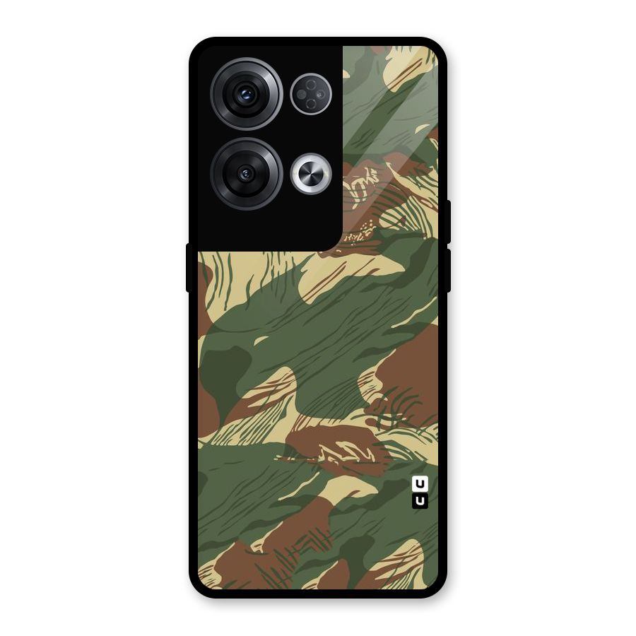 Army Design Glass Back Case for Oppo Reno8 Pro 5G