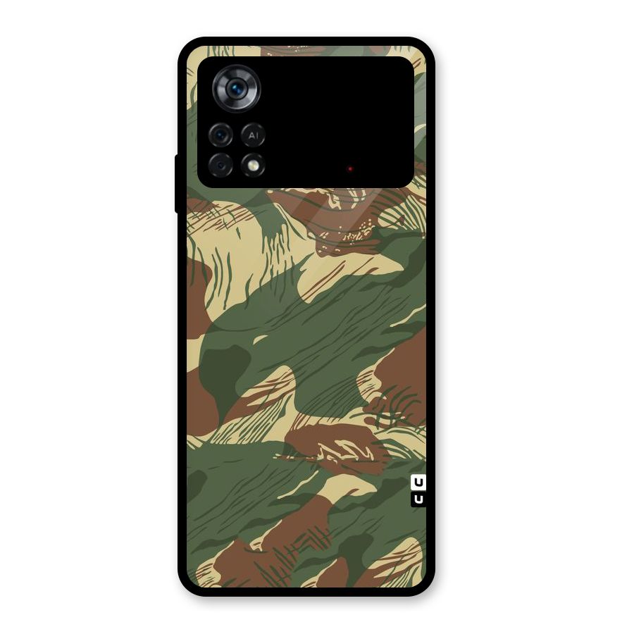 Army Design Glass Back Case for Poco X4 Pro 5G