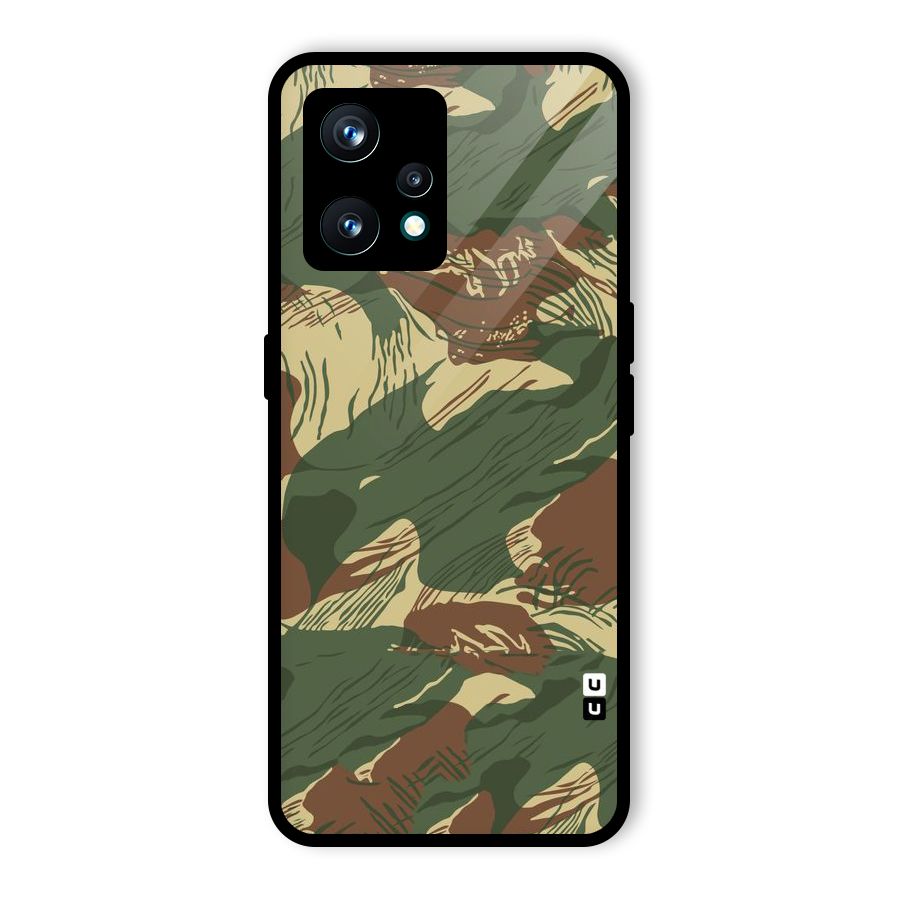 Army Design Glass Back Case for Realme 9 Pro Plus 5G