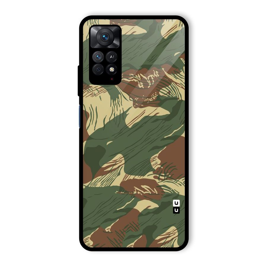 Army Design Glass Back Case for Redmi Note 11 Pro Plus 5G