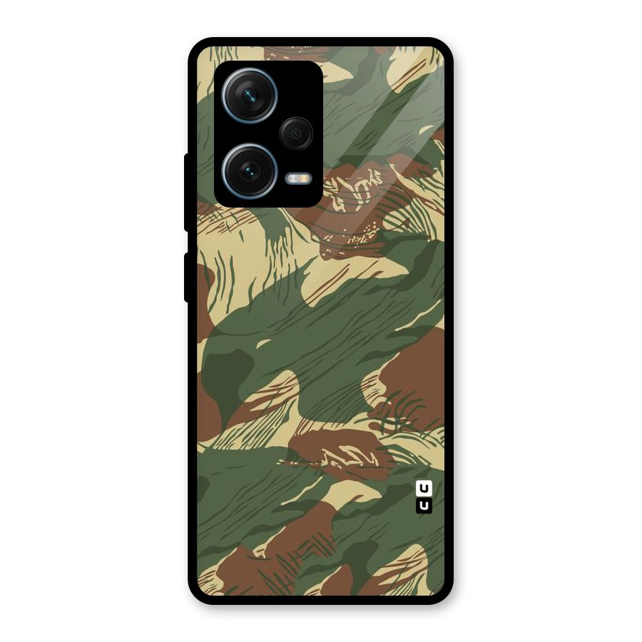 Army Design Glass Back Case for Redmi Note 12 Pro Plus 5G