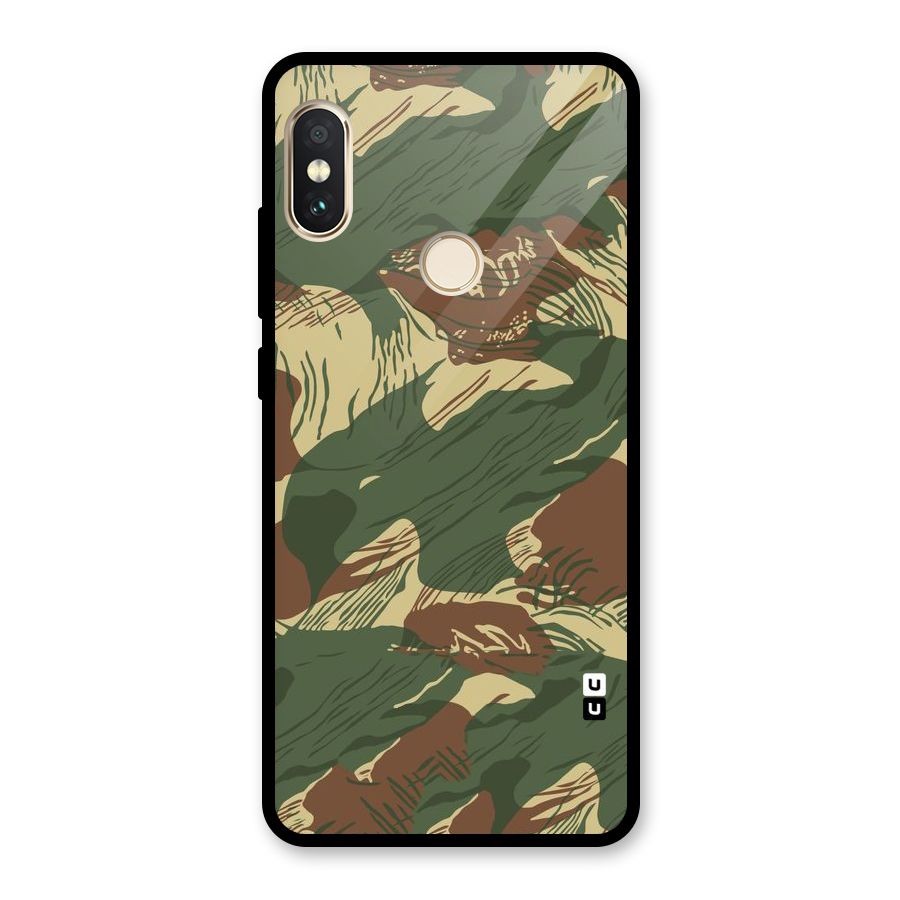 Army Design Glass Back Case for Redmi Note 5 Pro