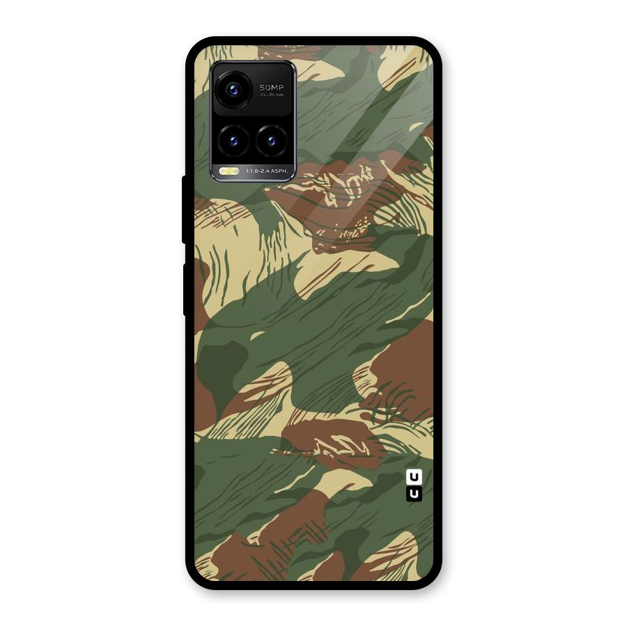 Army Design Glass Back Case for Vivo Y21A