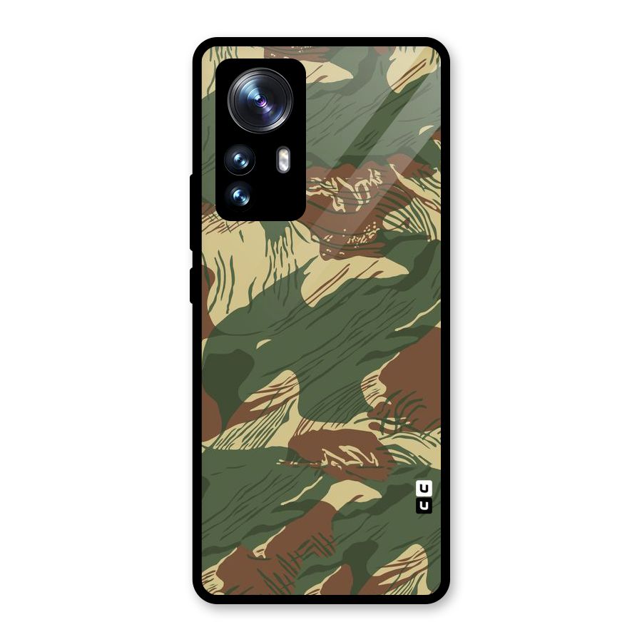 Army Design Glass Back Case for Xiaomi 12 Pro