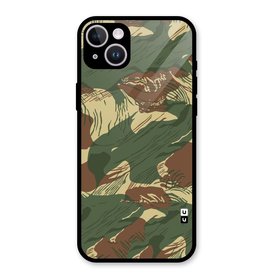 Army Design Glass Back Case for iPhone 14 Plus