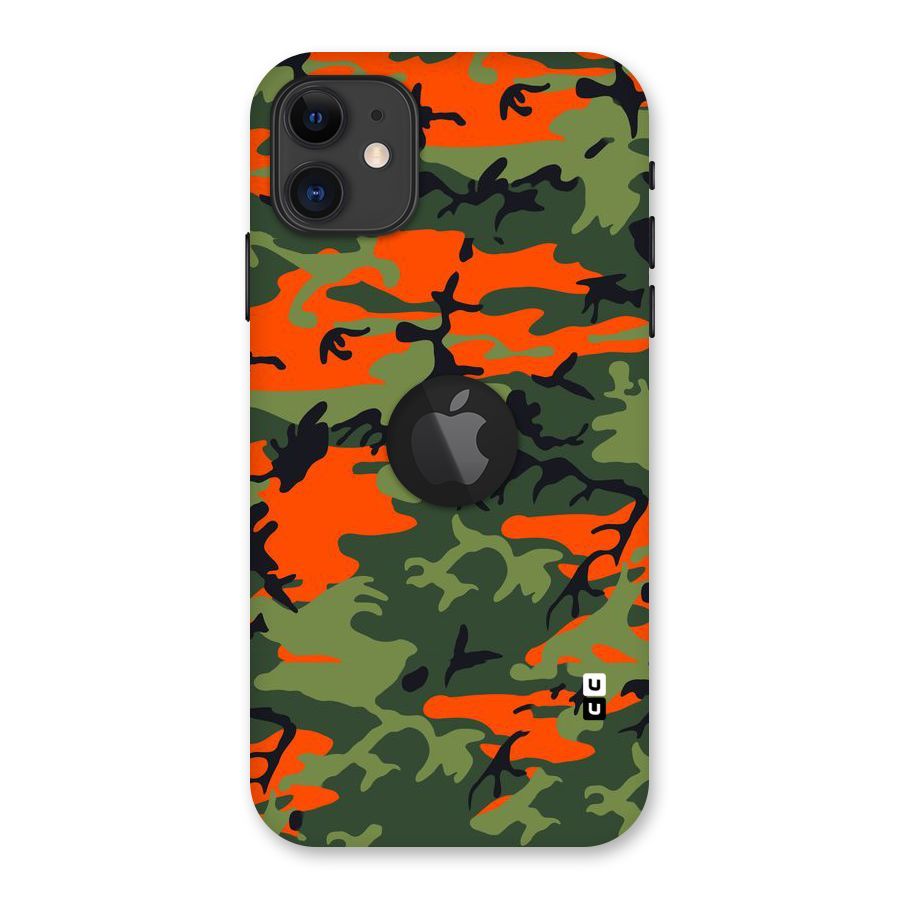Army Pattern Back Case for iPhone 11 Logo Cut
