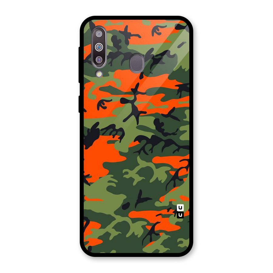Army Pattern Glass Back Case for Galaxy M30