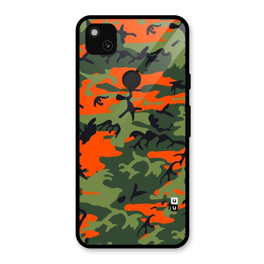 Army Pattern Glass Back Case for Google Pixel 4a
